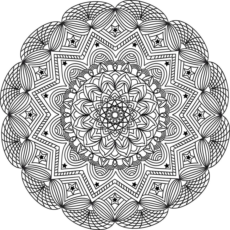 luxurious adults mandala design of decorative geometric line art with arabic style pattern vector