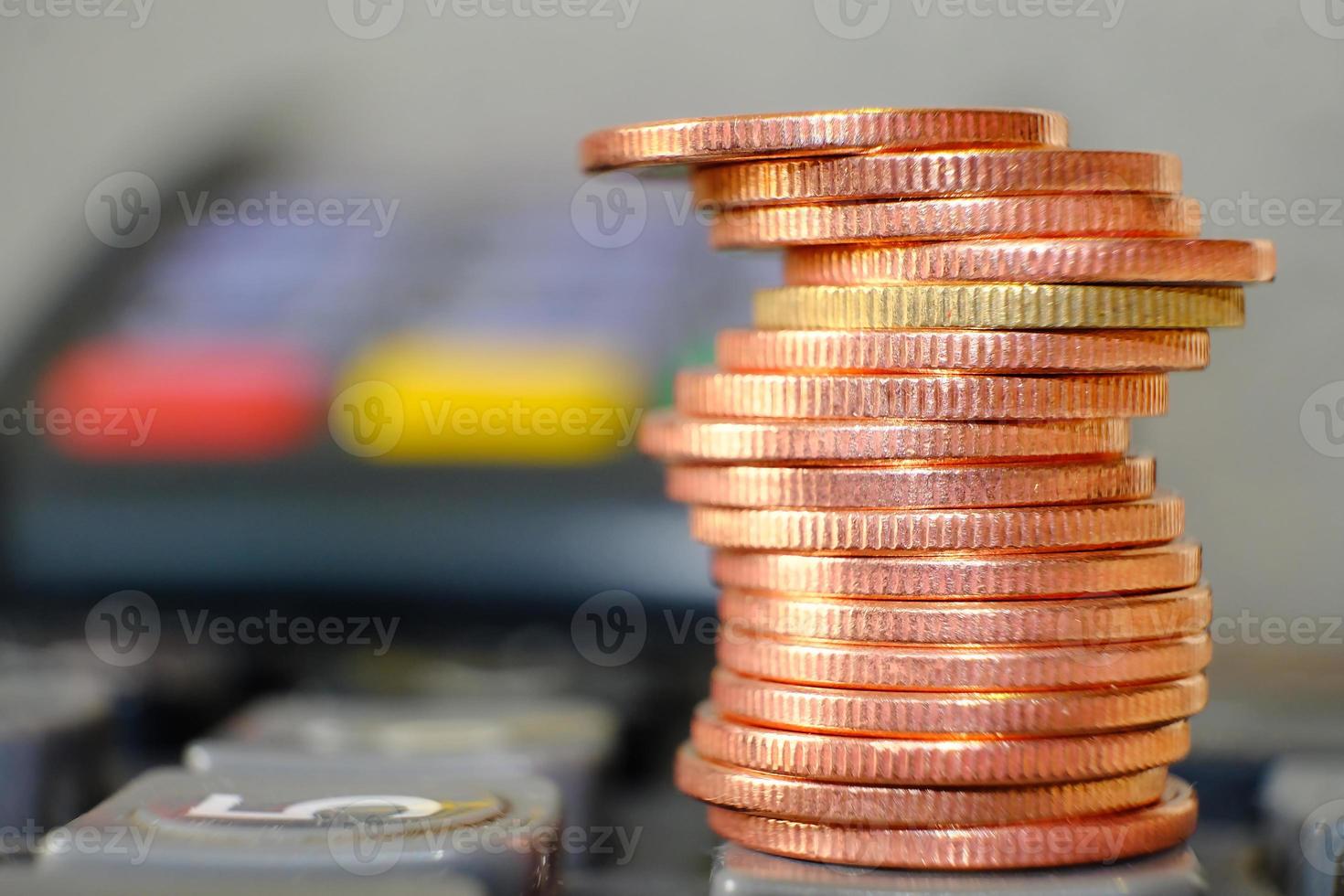 saving money concept, stacking coins background, advertising coins of finance and banking photo