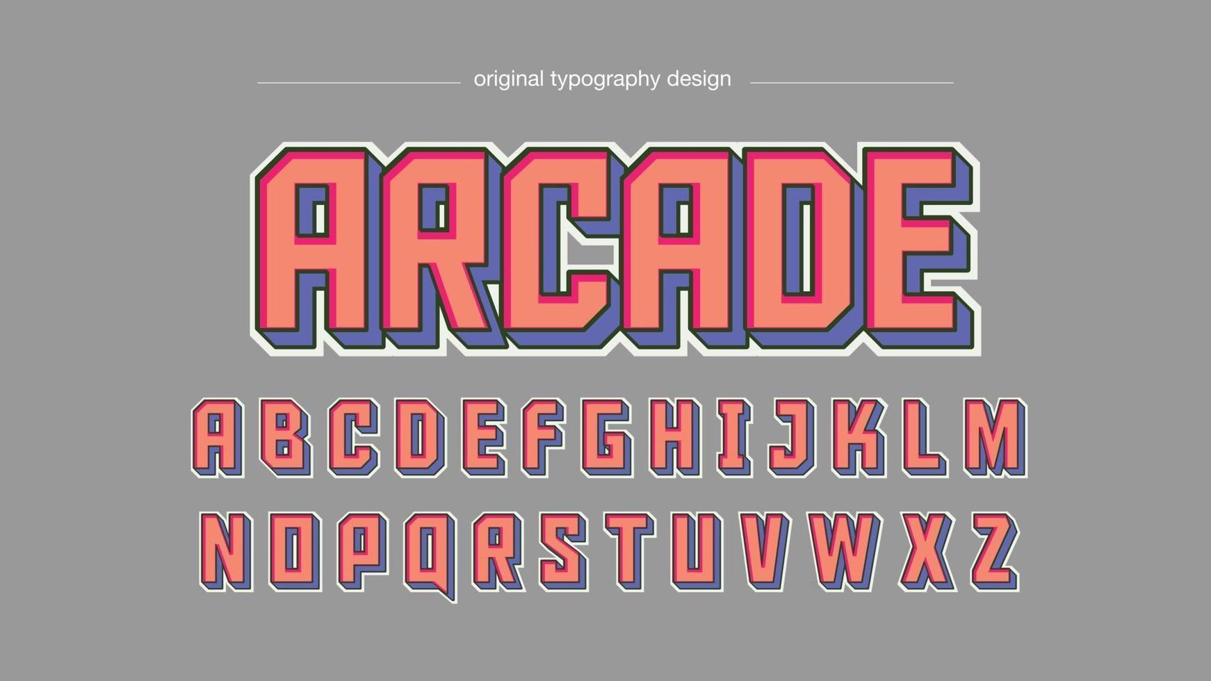 Red and blue modern gaming typography vector