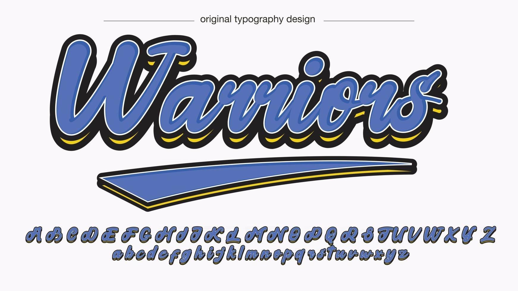 tipografía de equipo universitario deportivo azul negrita vector