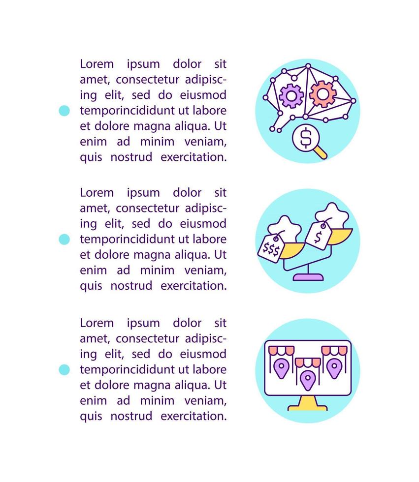 Price comparison websites concept line icons with text. Page vector template with copy space. Brochure, magazine, newsletter design element. Online marketplace linear illustrations on white