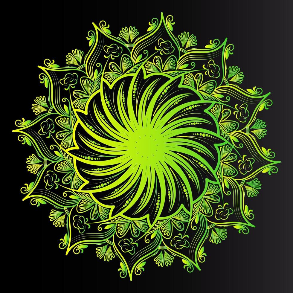 natural yellow greenish color abstract floral background of islamic motif vector