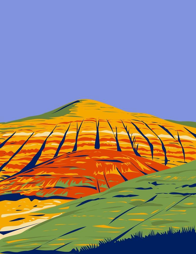 Hills landscape background vector