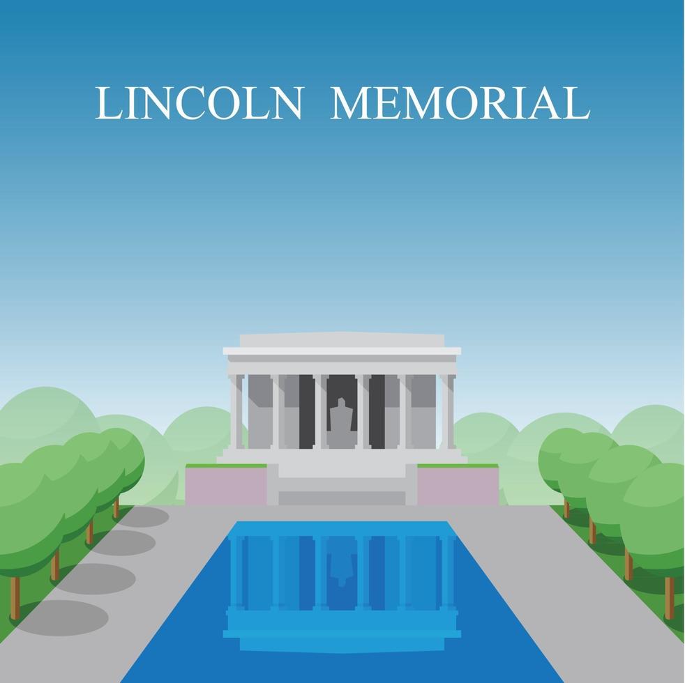 Lincoln memorial en washington dc, distrito de columbia, estados unidos. vector