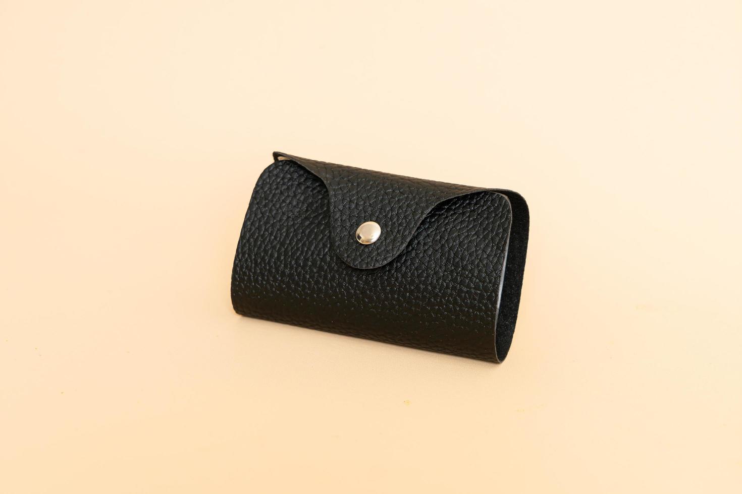 Black leather card bag - fashion style photo