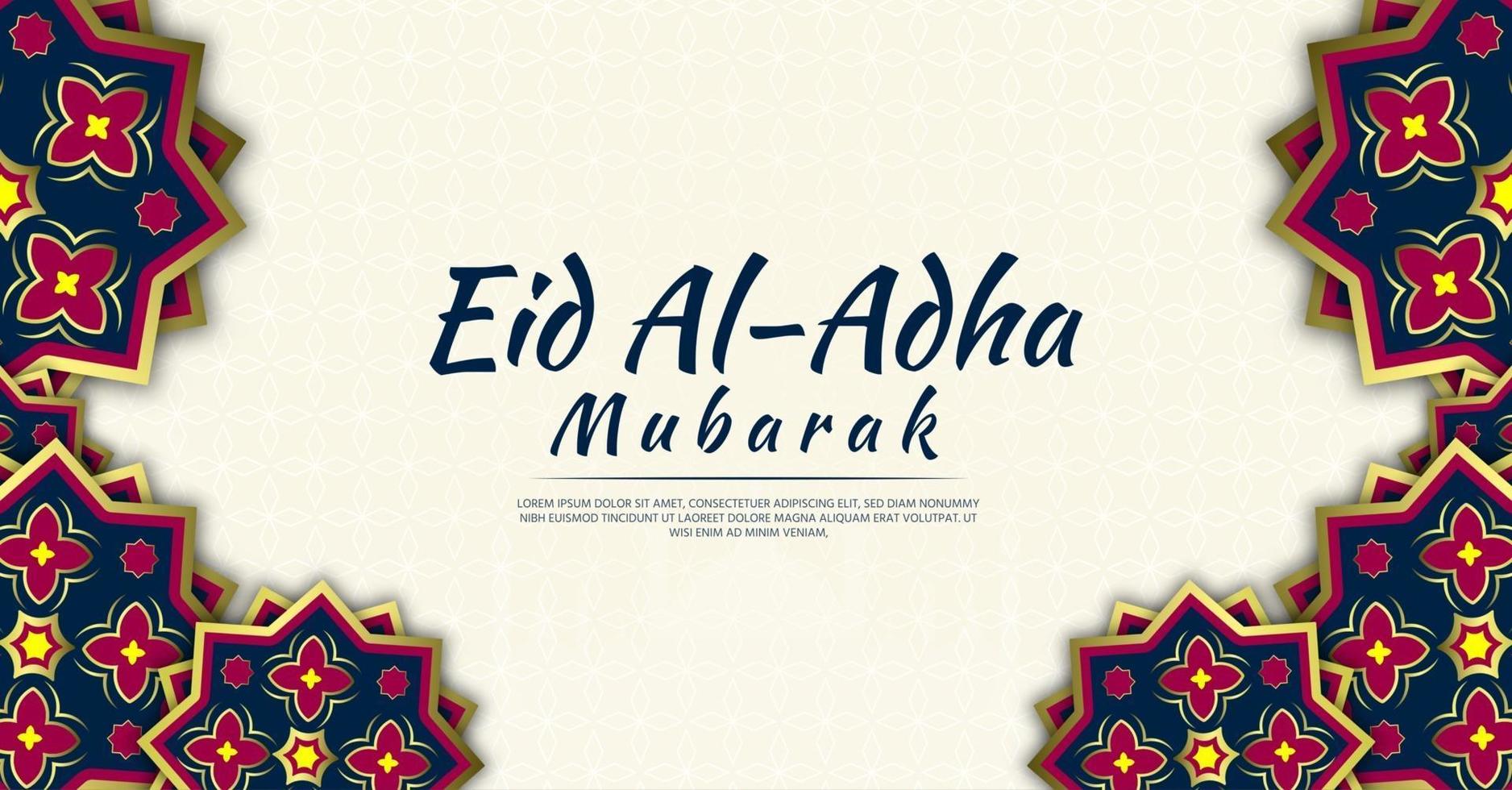 eid al-adha fondo lleno de hermosas flores vector