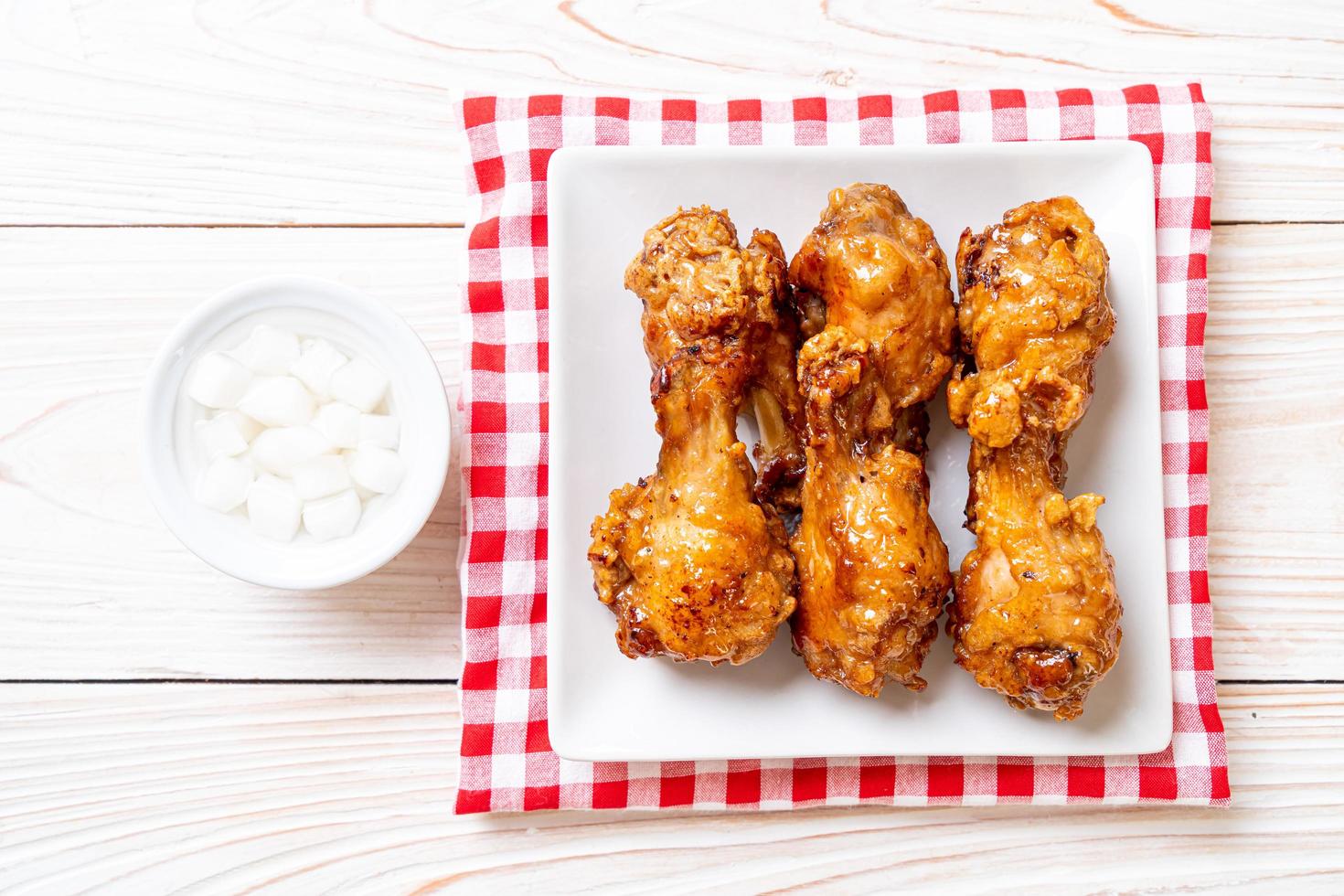 Fried chicken with sauce in Korean style photo