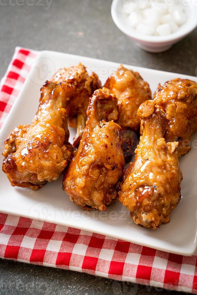 Fried chicken with sauce in Korean style photo