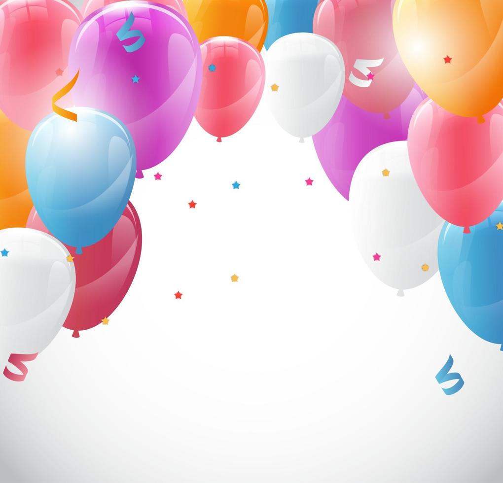 Color Glossy Balloons Background Vector Illustration