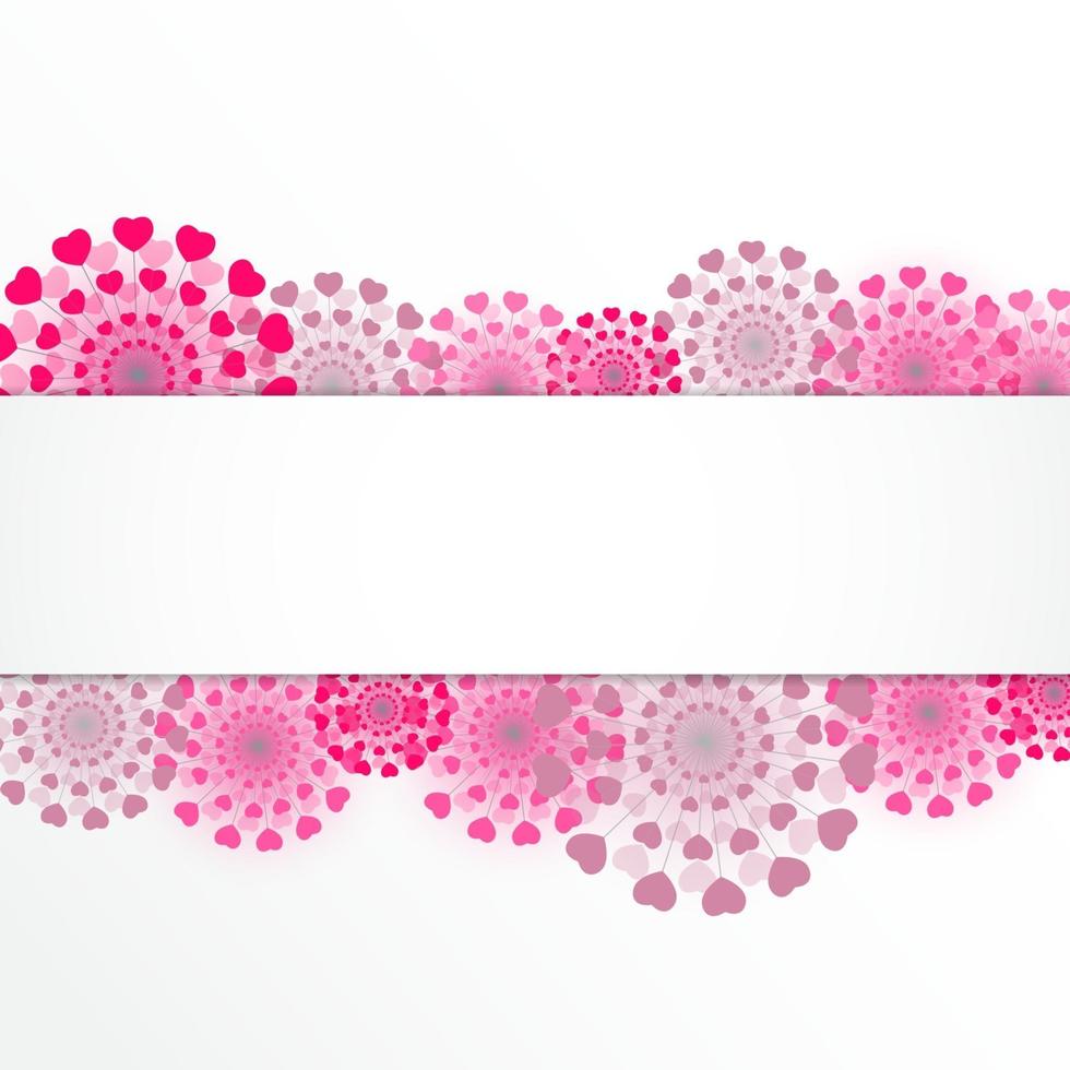 Abstract Heart Flower Background Vector Illustration