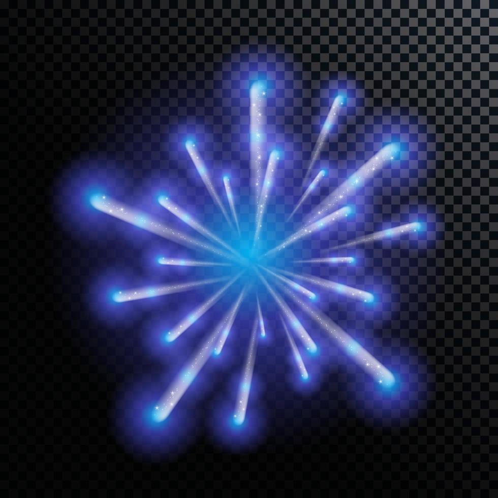 Vector Illustration of Fireworks, Salute on a Transparent Backgr