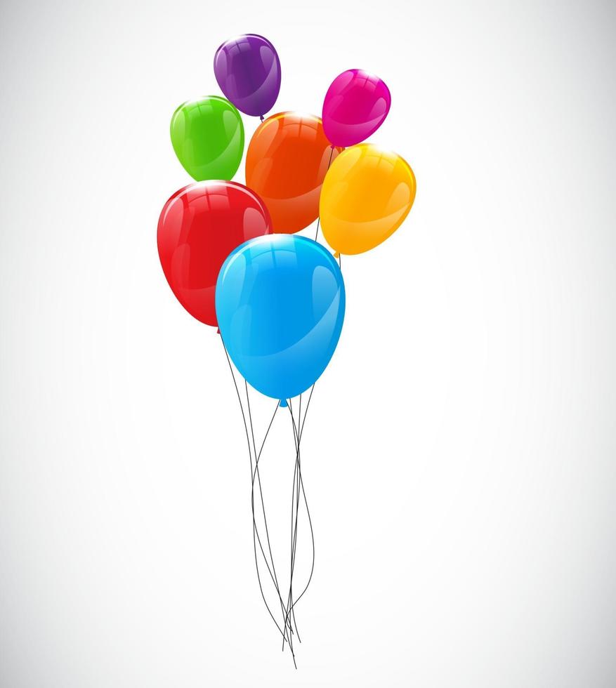 Color Glossy Balloons Background Vector Illustration