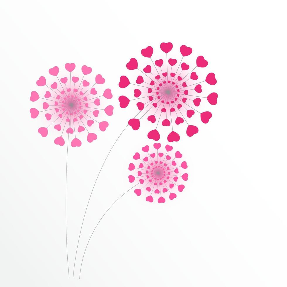 Abstract Heart Flower Background Vector Illustration