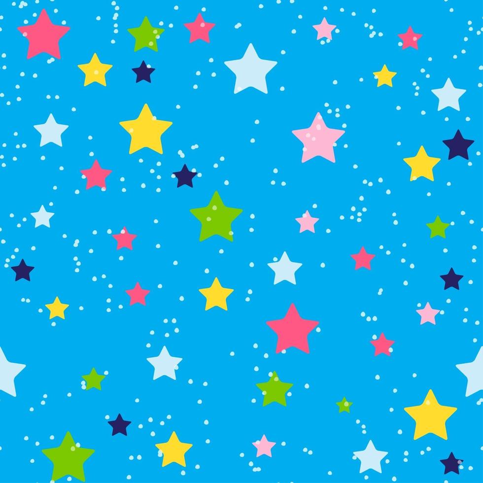Cute Star Seamless Pattern Background Vector Illustration