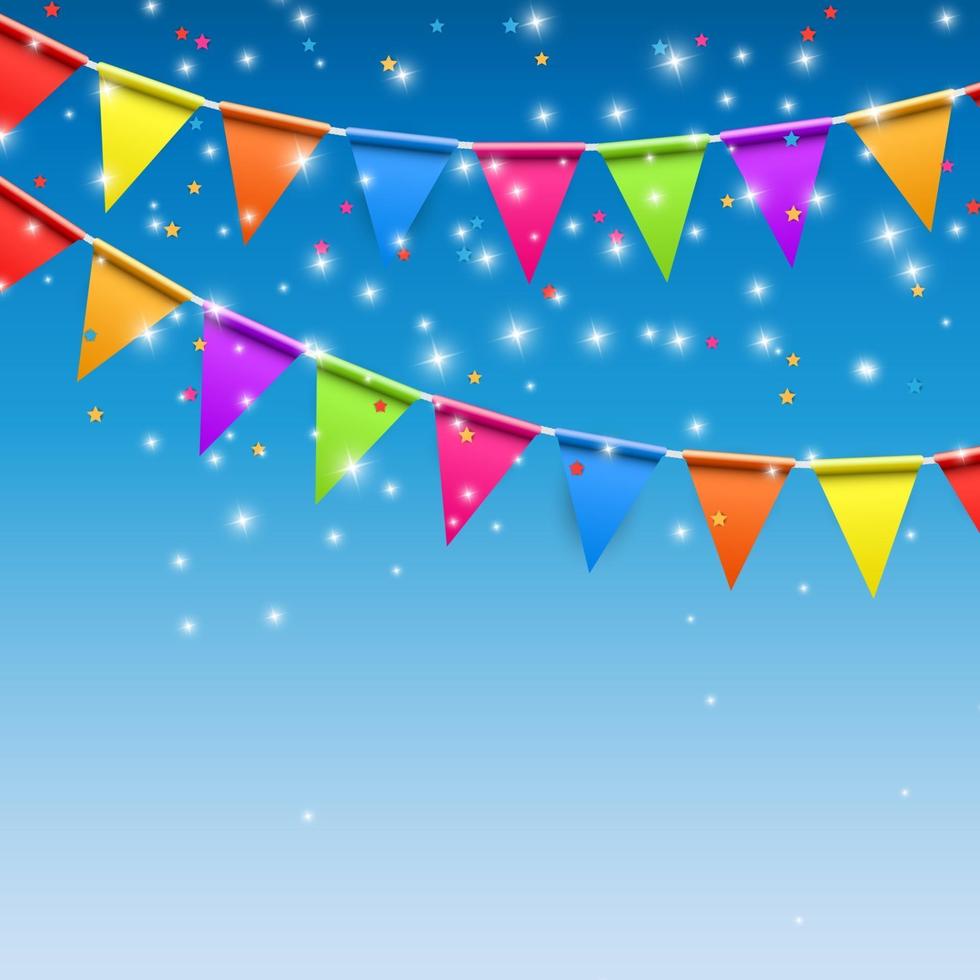 Party Background with Flags Vector Illustration