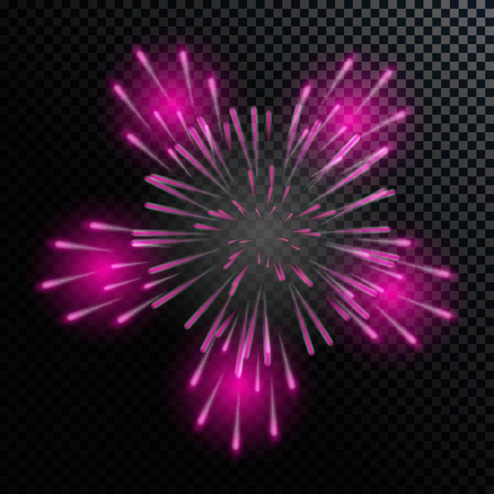 Vector Illustration of Fireworks, Salute on a Transparent Backgr