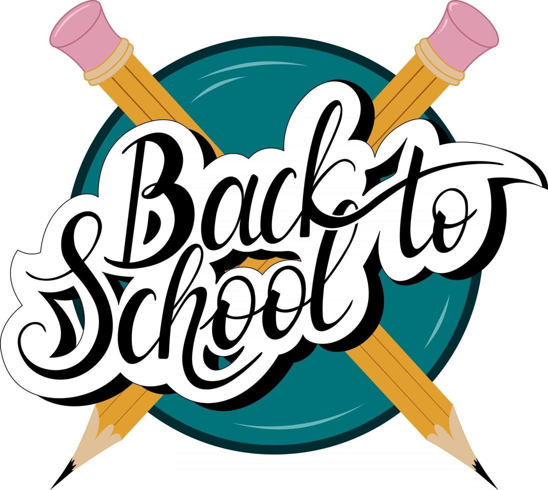 Back to school vector hand lettering. Design for shirt, decorating postcards, envelopes, planners, posters, flyers, social media, web.