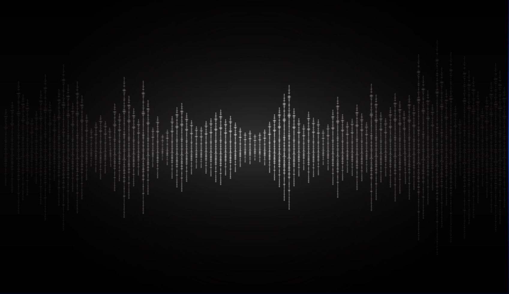 Sound waves oscillating dark light vector