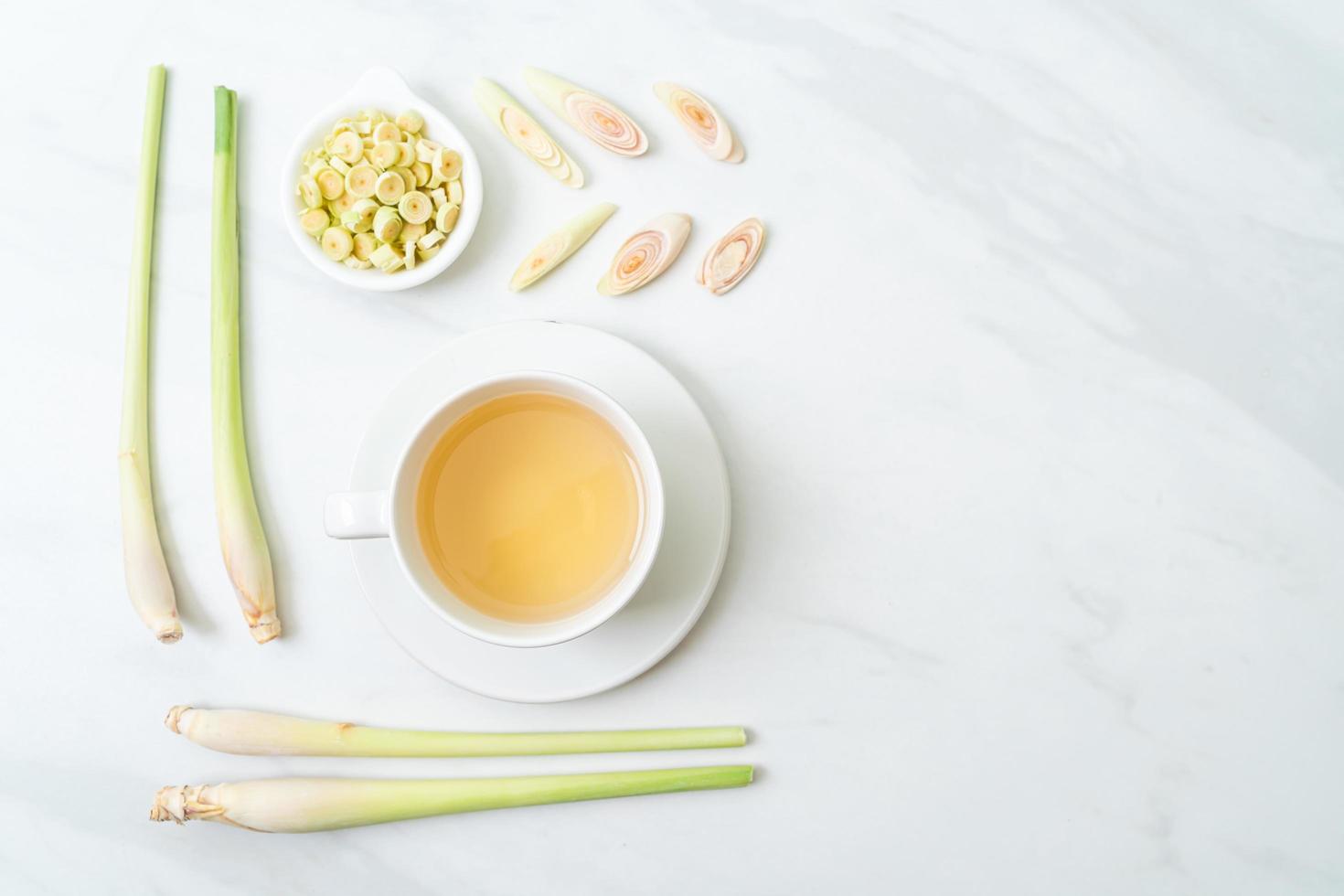 Hot lemon grass juice cup photo