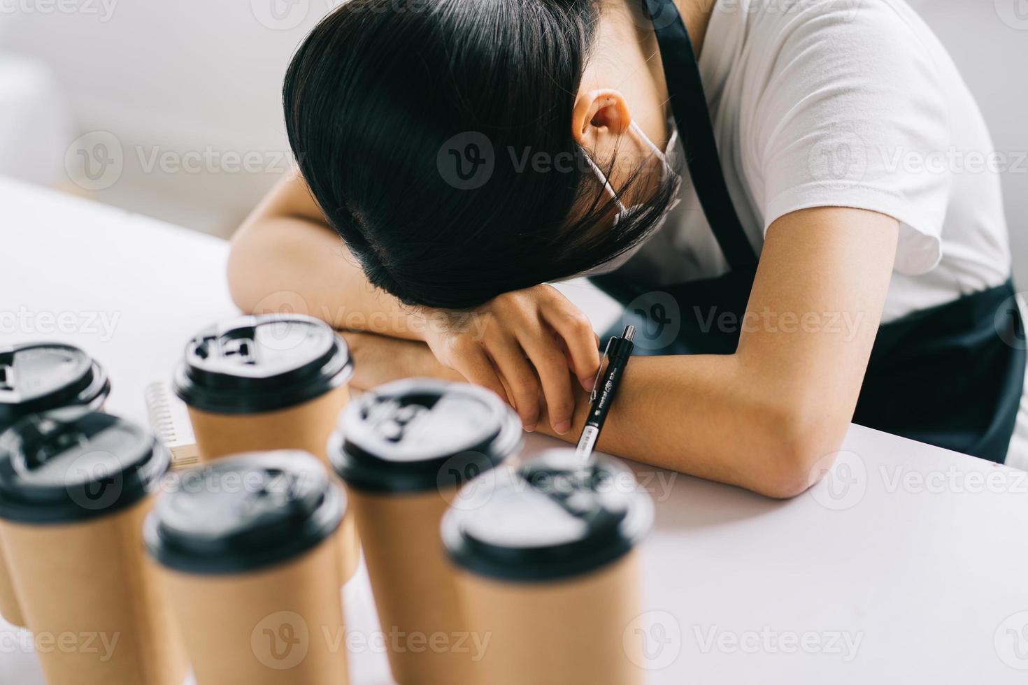 Upset Asian coffee shop owner photo