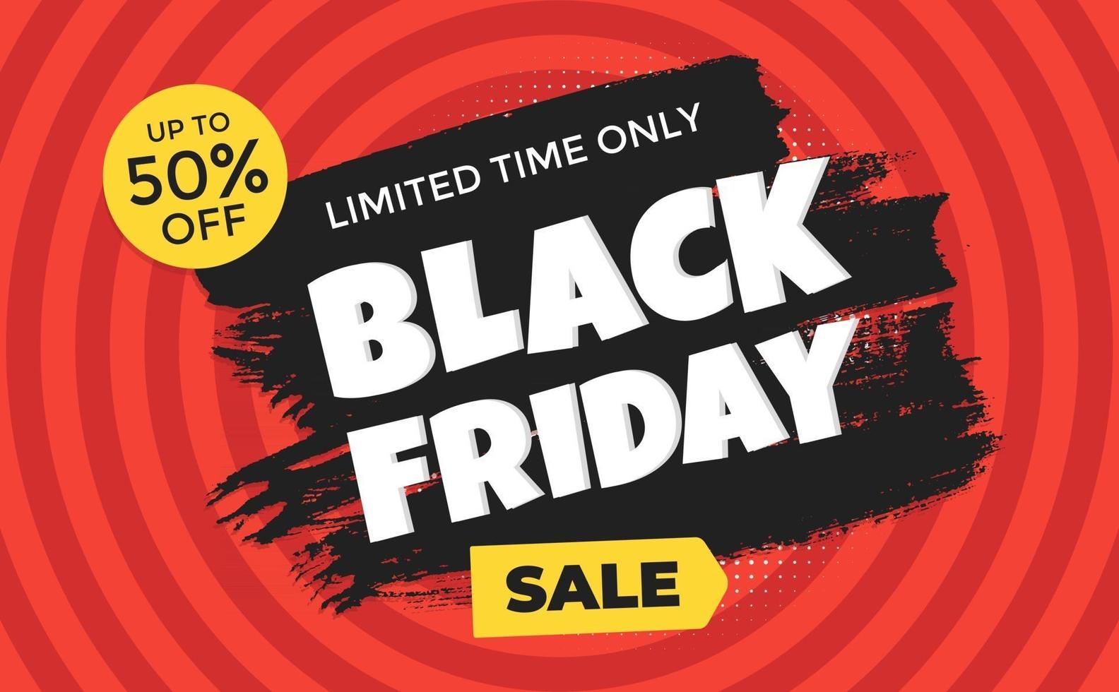 Black friday sale discount clearance banner with brush stroke template concept vector