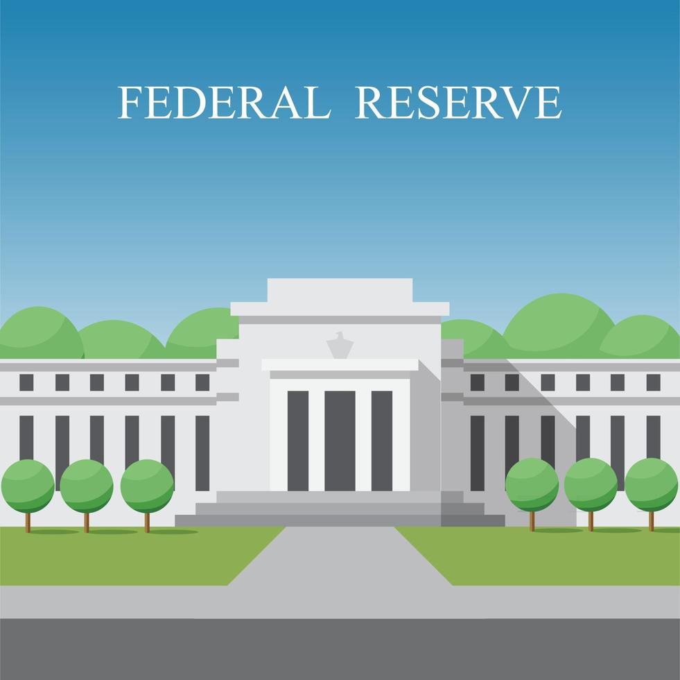 Federal reserve building in Washington DC, District of Columbia, USA. vector