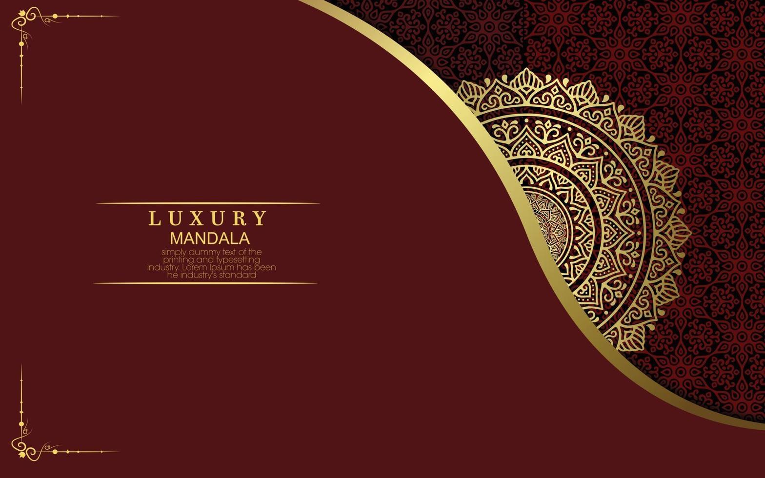 Luxury mandala background with golden arabesque Free Vector