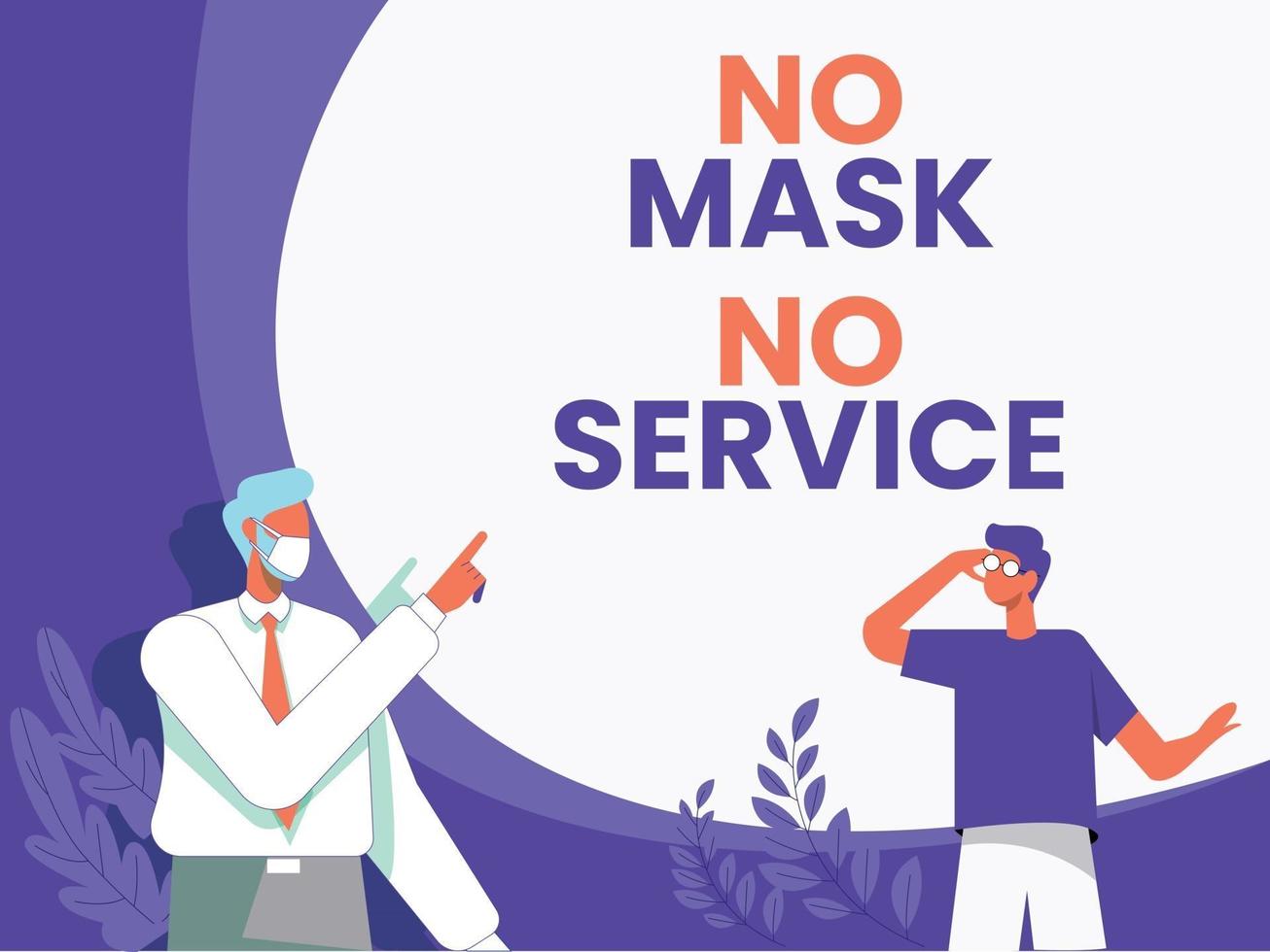 No face mask no service illustration concept vector