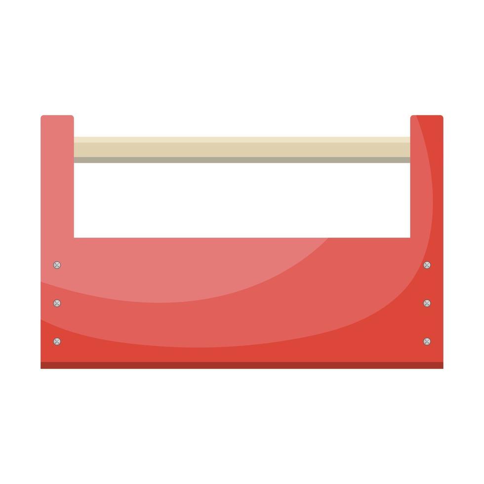 caja de herramientas de madera roja vacía vector