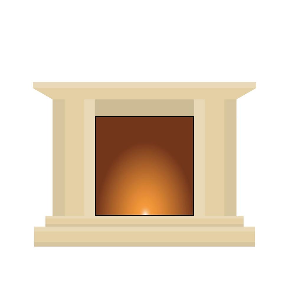 modern fireplace set vector