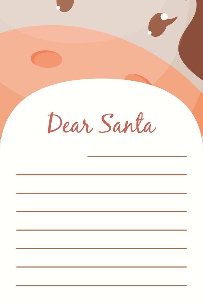Dear Santa card template vector