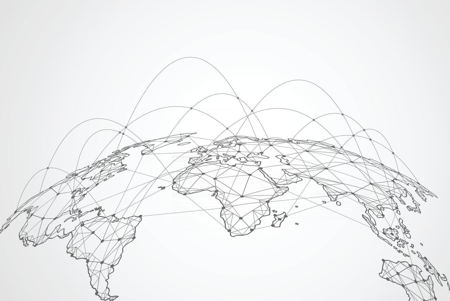 Global network connection. World map point and line composition concept of global business. Vector Illustration