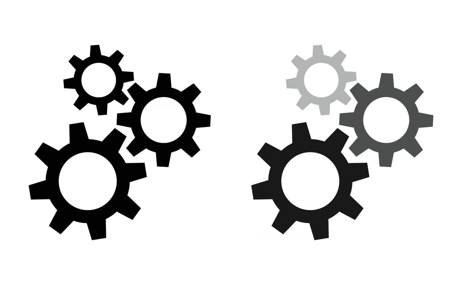 Setting gears icon. Cogwheel group. Gear design collection on white background free vector