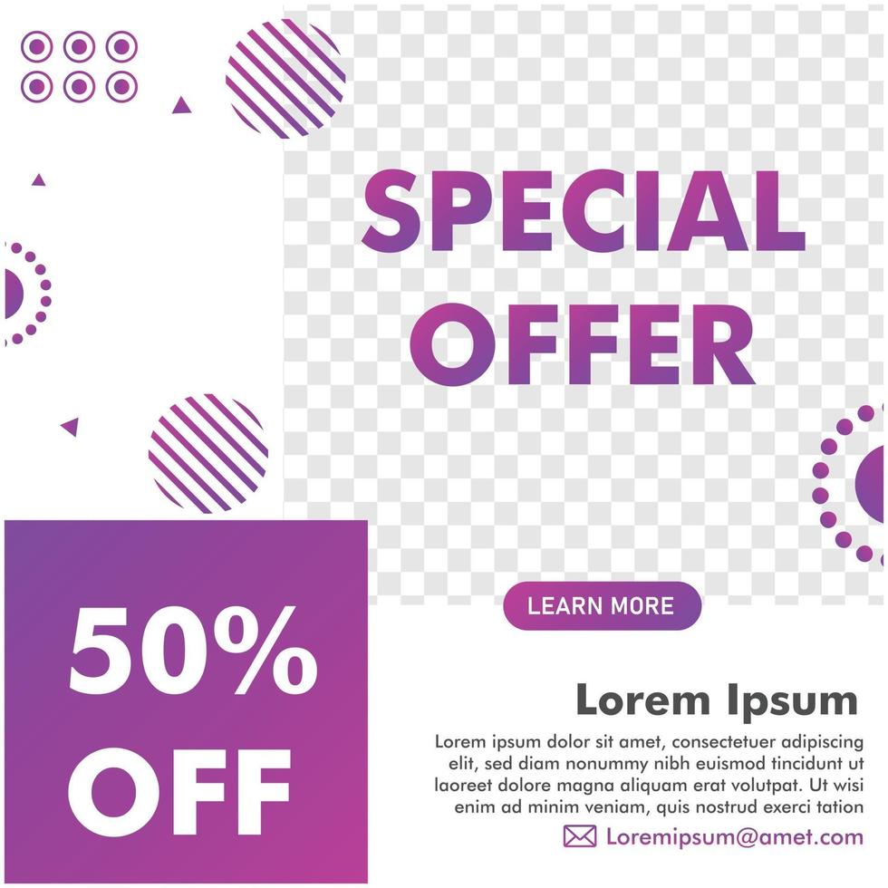 promotion post design. promotion banner template. ready use design template. vector