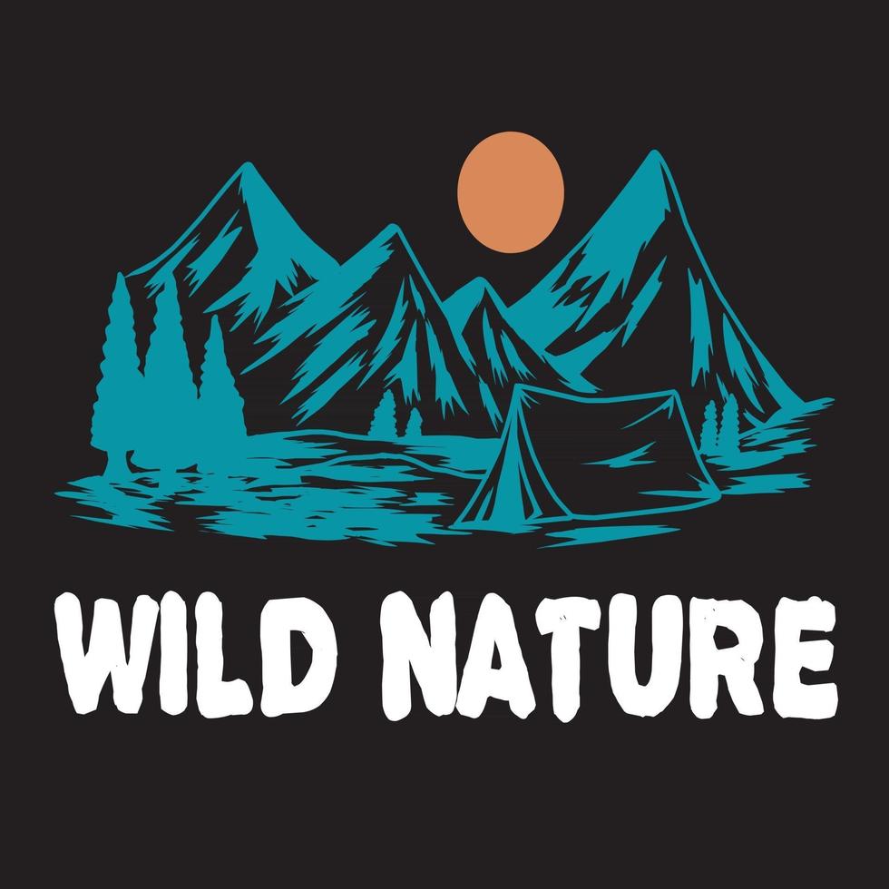 Camping wild nature vector illustration