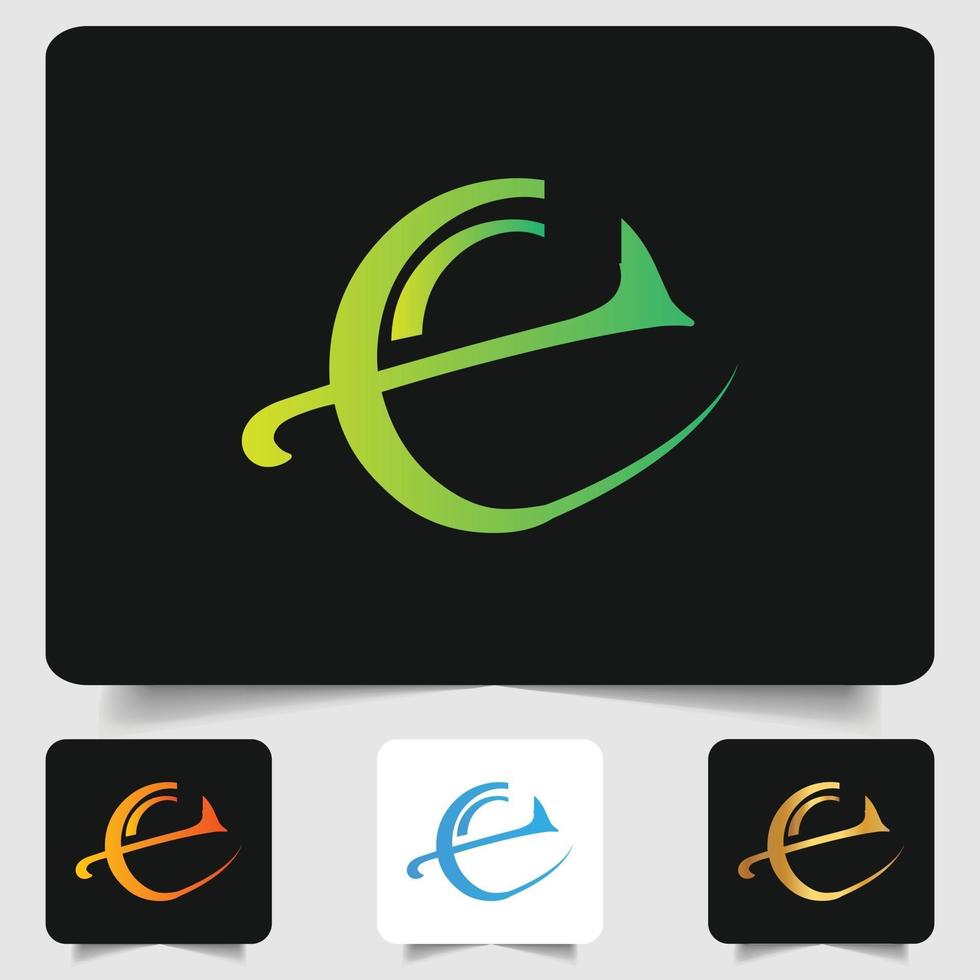 F letter logo modern abstract gradient design vector