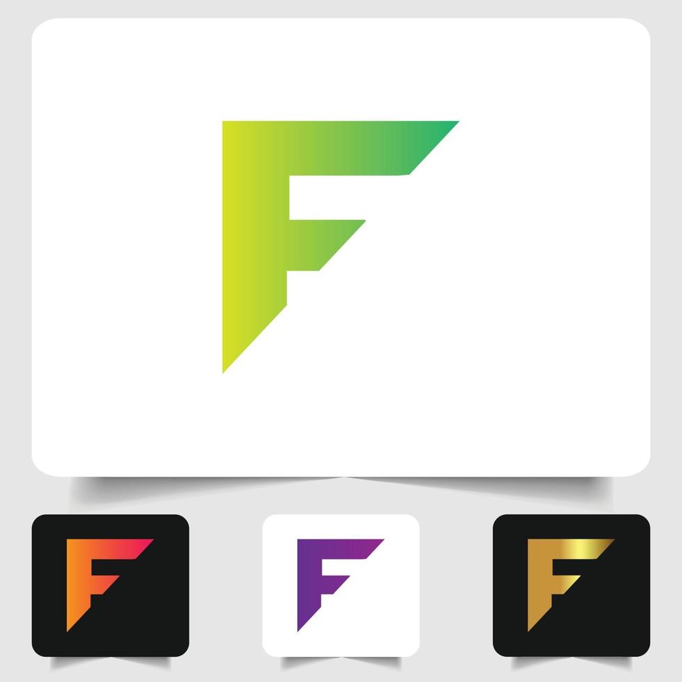 F letter logo modern abstract gradient design vector
