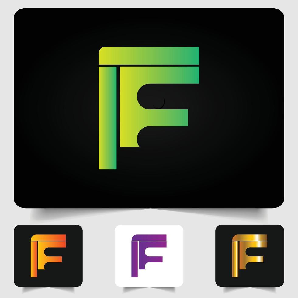 F letter logo modern abstract gradient design vector