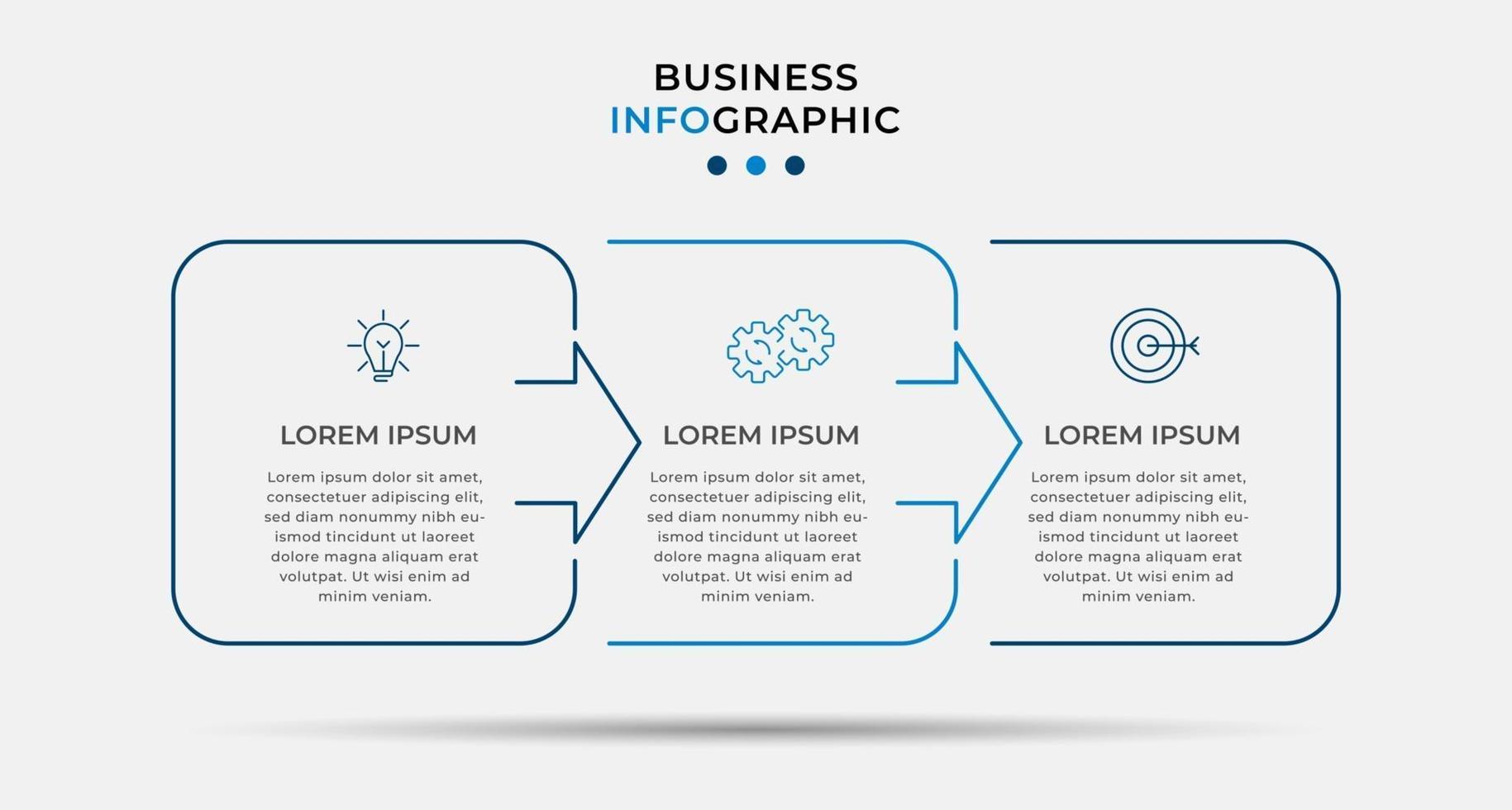 Minimal Business Infographics template. Timeline with 6 steps, options and marketing icons .Vector linear infographic with two circle conected elements. Can be use for presentation. Eps10 vector
