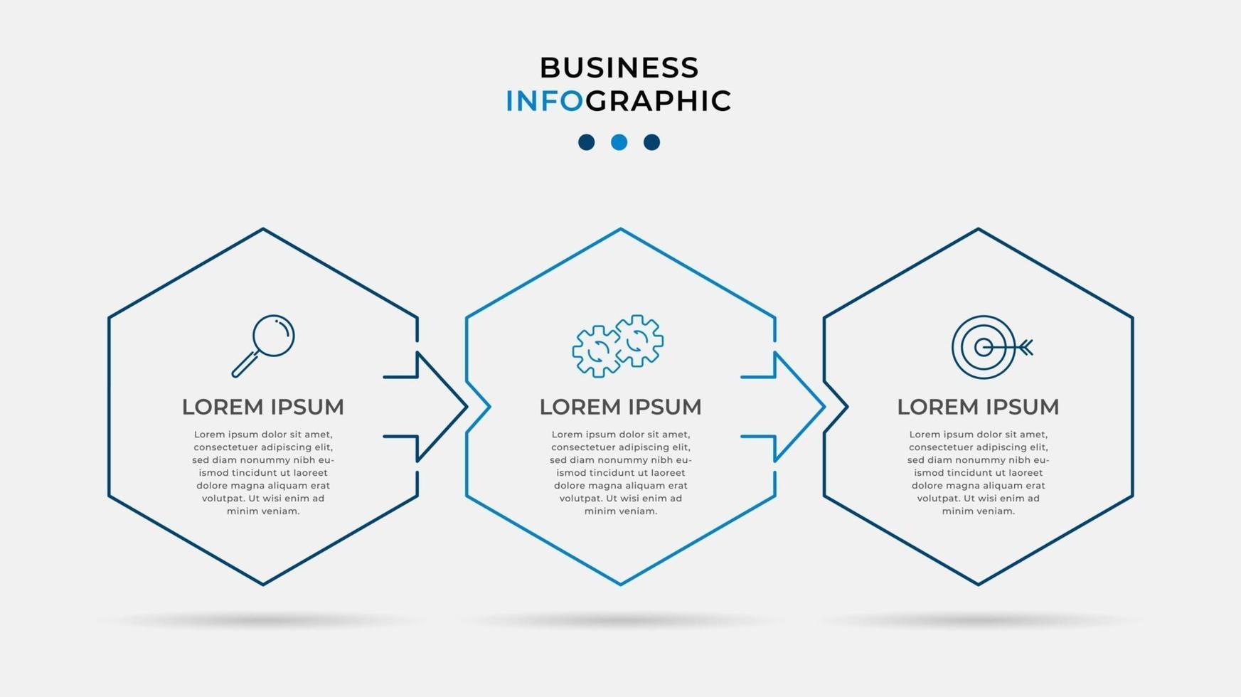 Minimal Business Infographics template. Timeline with 6 steps, options and marketing icons .Vector linear infographic with two circle conected elements. Can be use for presentation. Eps10 vector