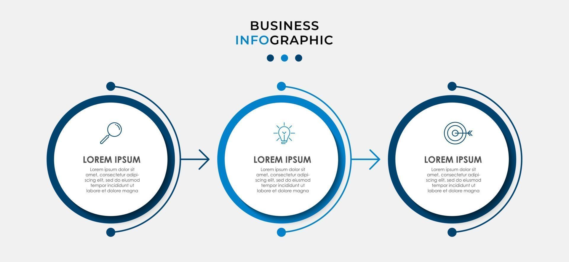 Minimal Business Infographics template. Timeline with 6 steps, options and marketing icons .Vector linear infographic with two circle conected elements. Can be use for presentation. Eps10 vector