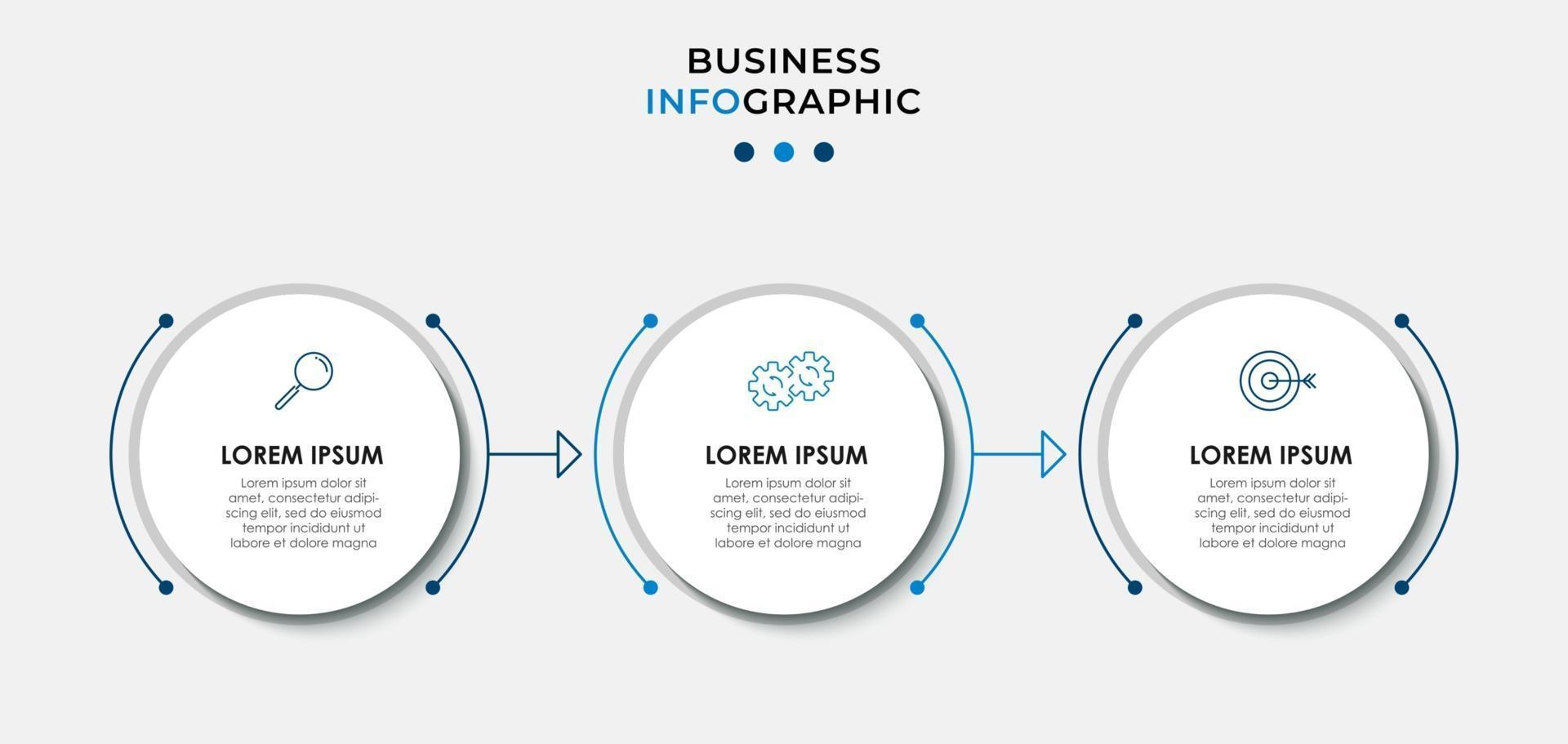 Minimal Business Infographics template. Timeline with 6 steps, options and marketing icons .Vector linear infographic with two circle conected elements. Can be use for presentation. Eps10 vector