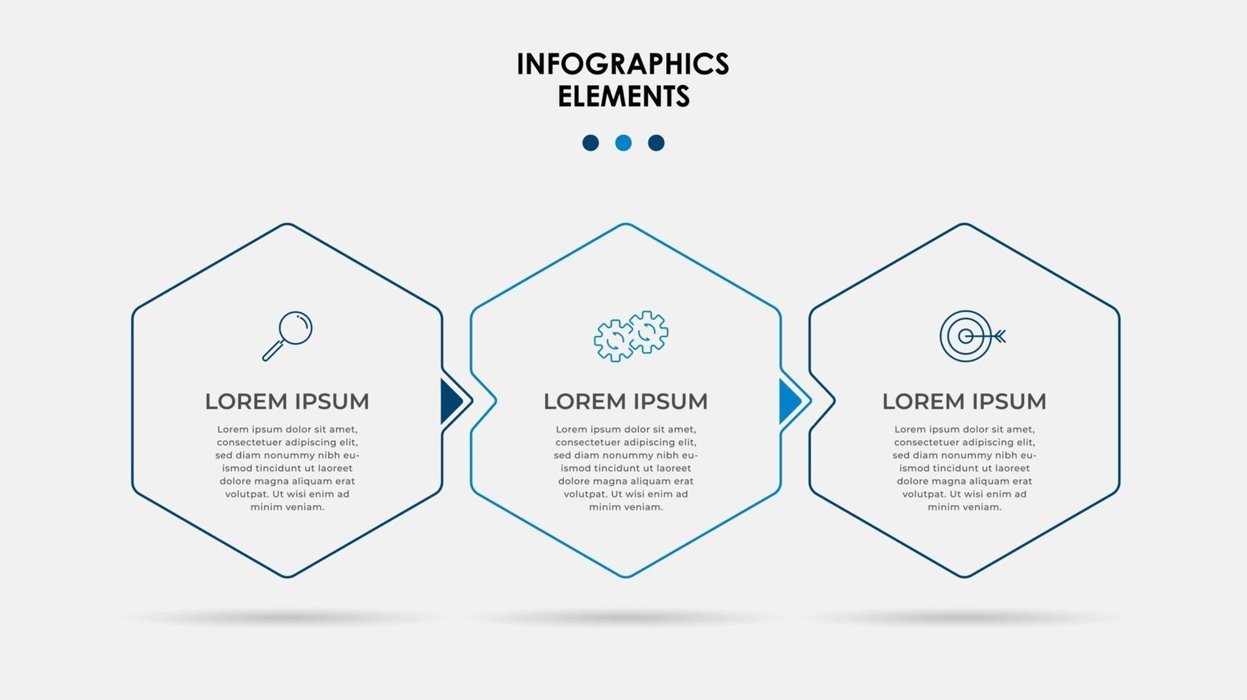 Minimal Business Infographics template. Timeline with 6 steps, options and marketing icons .Vector linear infographic with two circle conected elements. Can be use for presentation. Eps10 vector