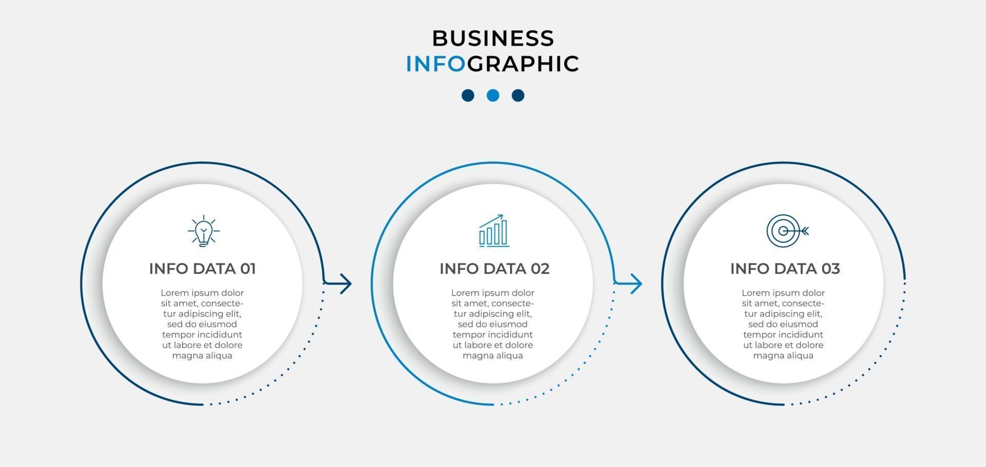 Minimal Business Infographics template. Timeline with 6 steps, options and marketing icons .Vector linear infographic with two circle conected elements. Can be use for presentation. Eps10 vector