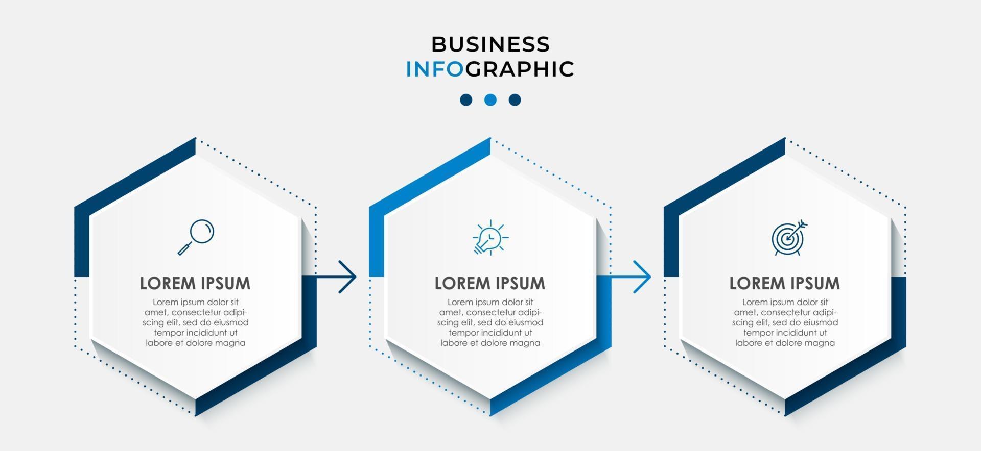 Minimal Business Infographics template. Timeline with 6 steps, options and marketing icons .Vector linear infographic with two circle conected elements. Can be use for presentation. Eps10 vector