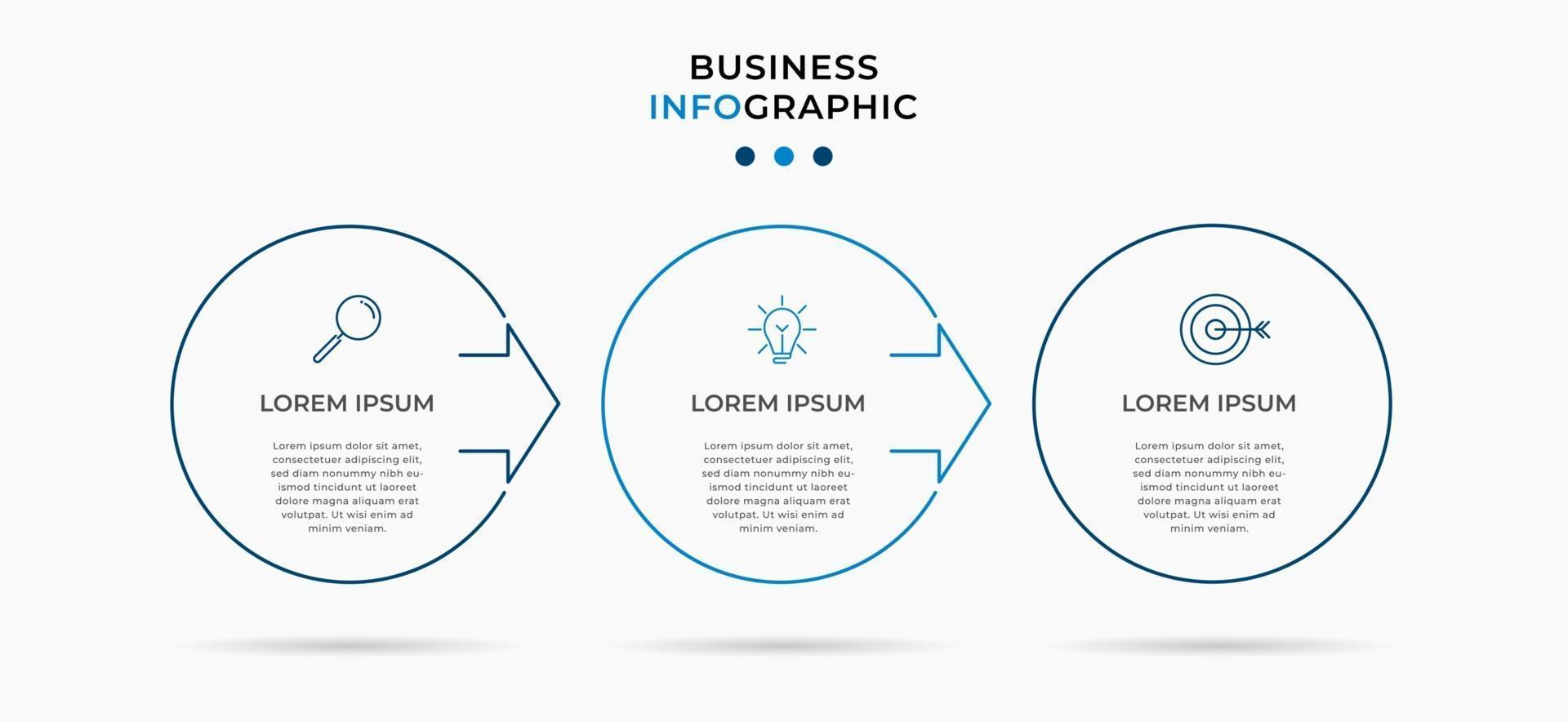 Minimal Business Infographics template. Timeline with 6 steps, options and marketing icons .Vector linear infographic with two circle conected elements. Can be use for presentation. Eps10 vector