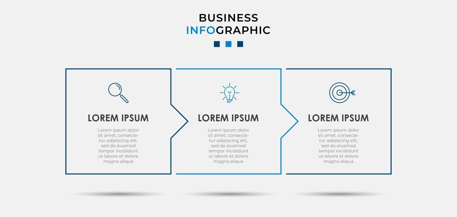 Minimal Business Infographics template. Timeline with 6 steps, options and marketing icons .Vector linear infographic with two circle conected elements. Can be use for presentation. Eps10 vector