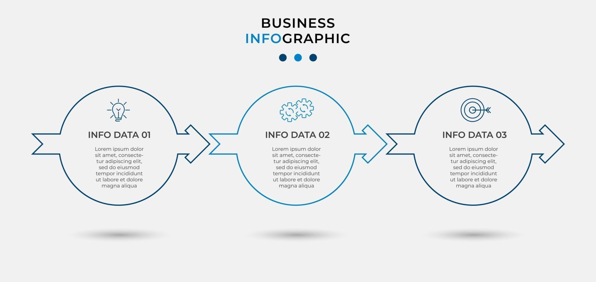 Minimal Business Infographics template. Timeline with 6 steps, options and marketing icons .Vector linear infographic with two circle conected elements. Can be use for presentation. Eps10 vector
