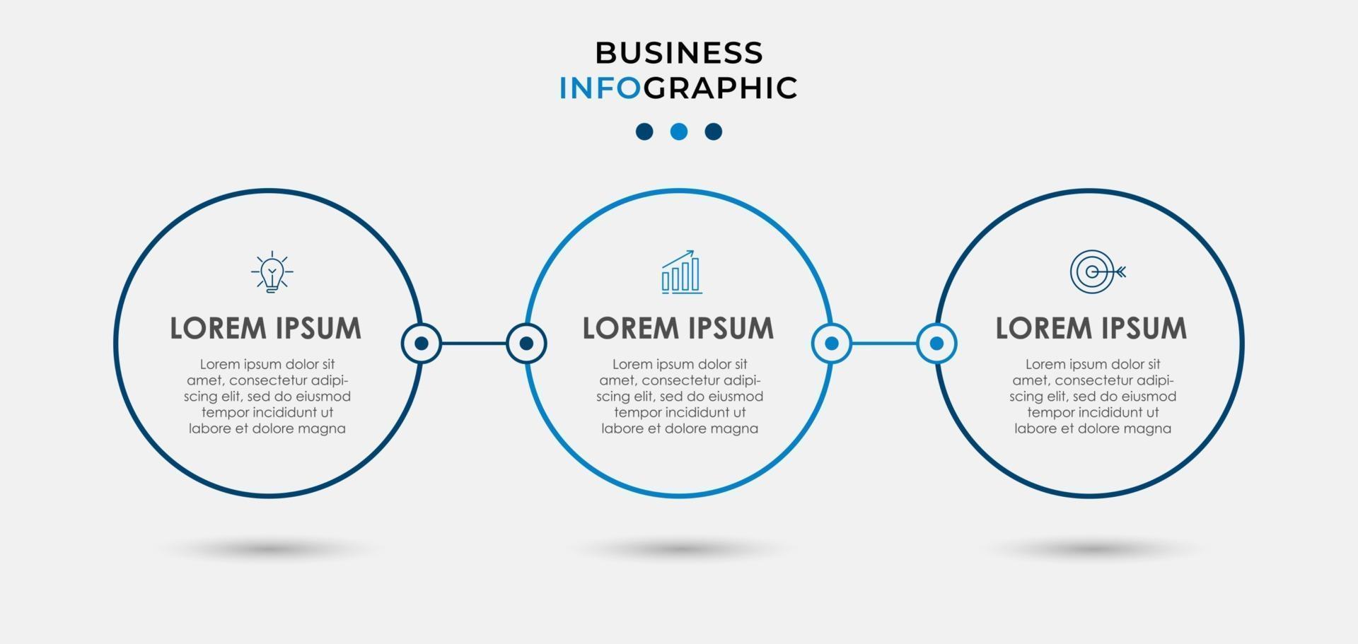 Minimal Business Infographics template. Timeline with 6 steps, options and marketing icons .Vector linear infographic with two circle conected elements. Can be use for presentation. Eps10 vector
