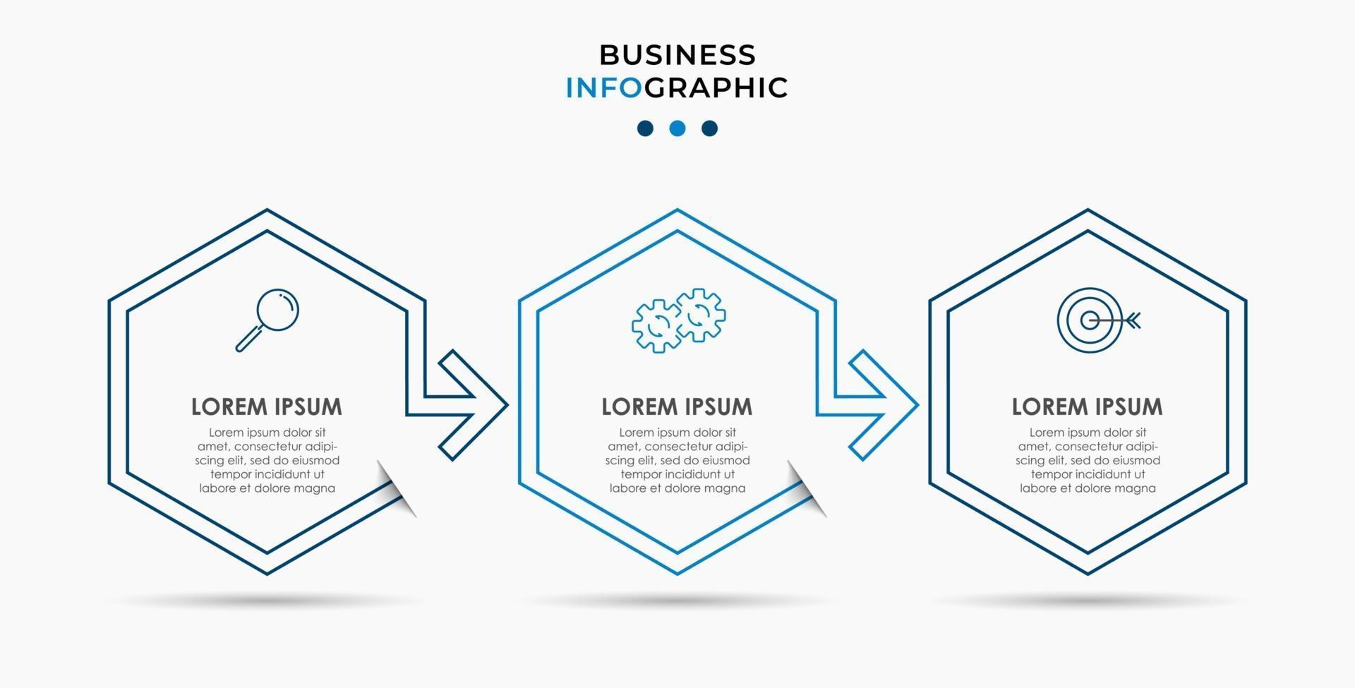 Minimal Business Infographics template. Timeline with 6 steps, options and marketing icons .Vector linear infographic with two circle conected elements. Can be use for presentation. Eps10 vector